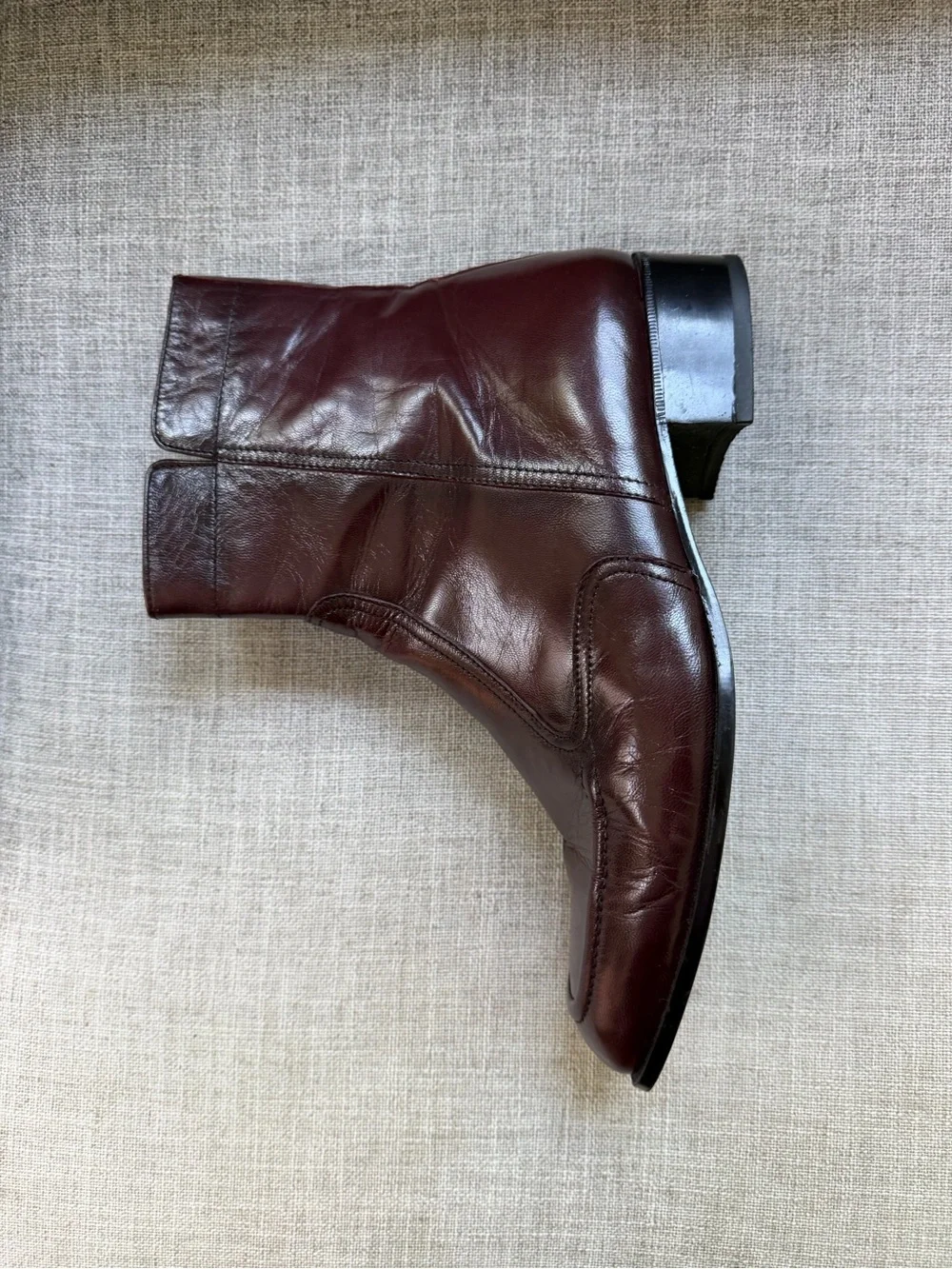 BOTANY 500 Men's Leather Ankle Brown Boots - Burgundy Size 9.5W 02952